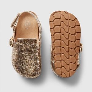 GAP Toddler Glitter Cork Clogs Gold